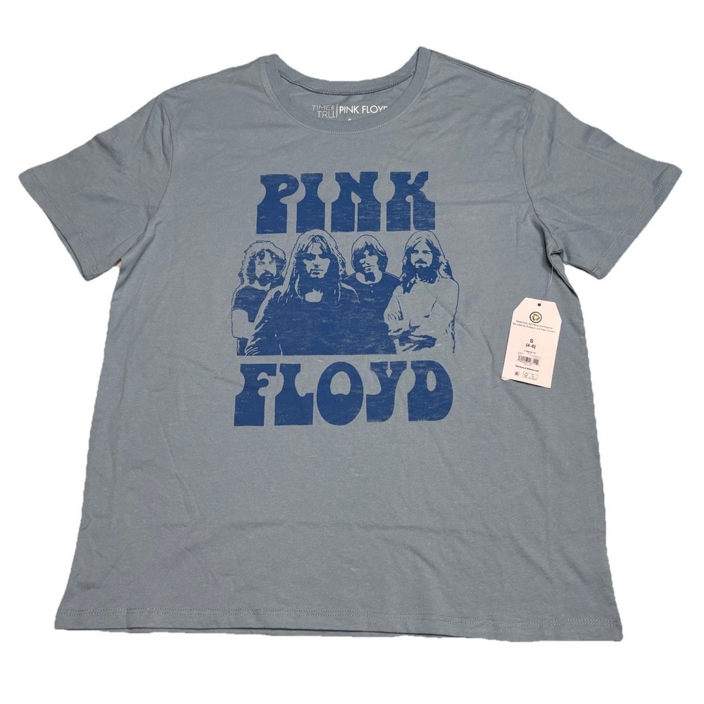 Pink Floyd Women's Band Tee S Blue Graphic Shirt Time and Tru 2025 NWT